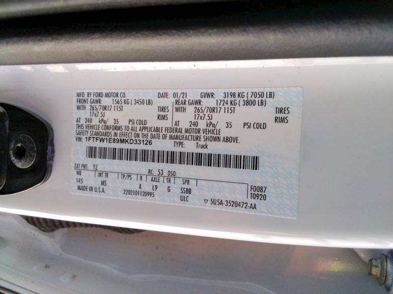 2021 Ford F150 Supercrew
