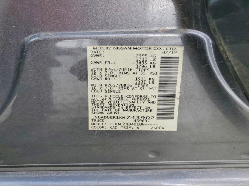 2019 Nissan Frontier sv