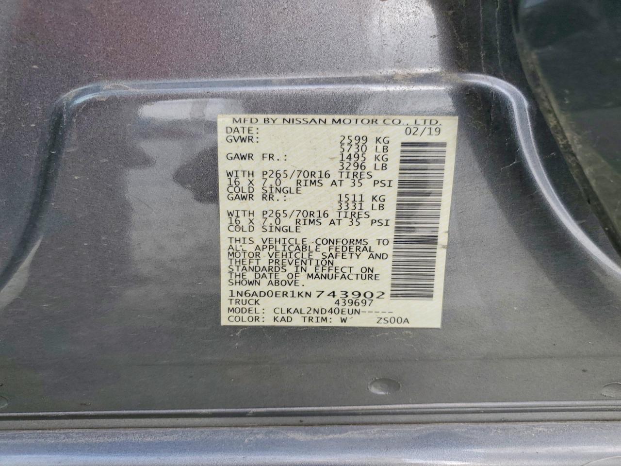 2019 Nissan Frontier SV