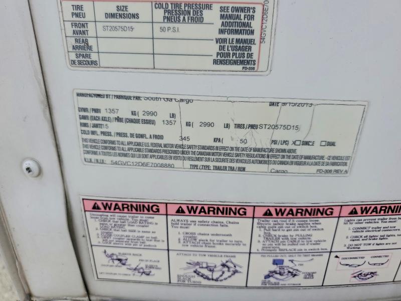 2014 Sgac 2002 South GA Cargo FD-306 REV A Enclosed Cargo TR