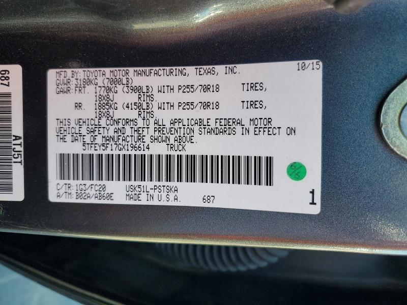 2016 Toyota Tundra Crewmax SR5