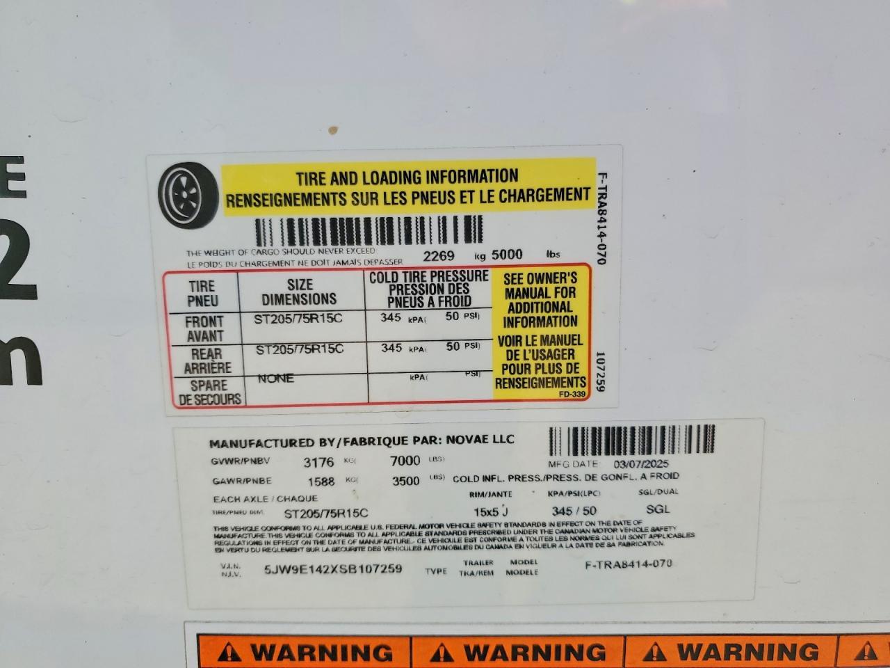2025 Formula F-TRA8414-070 Enclosed Cargo Trailer