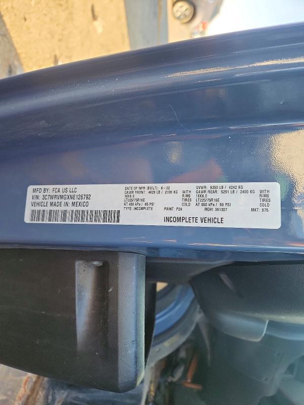 2022 Dodge RAM Promaster 3500 Delivery Truck
