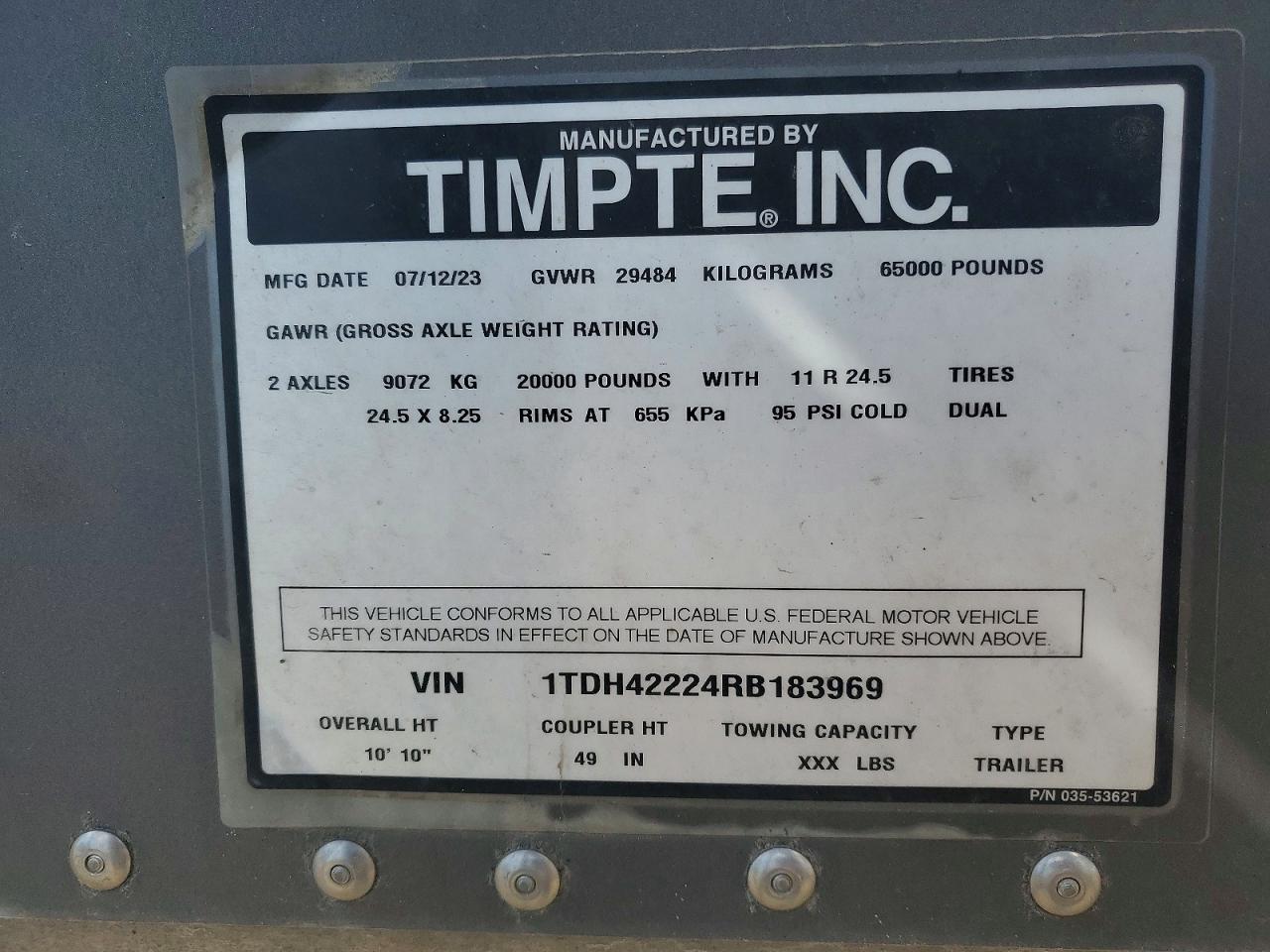 2024 Timpte SL4262-Hopper Bottom Grain Trailer