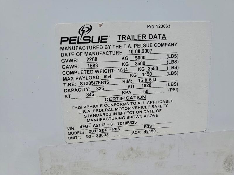 2007 Pelsue 2011SBC-P08 Fiber Optic Splicing Trailer