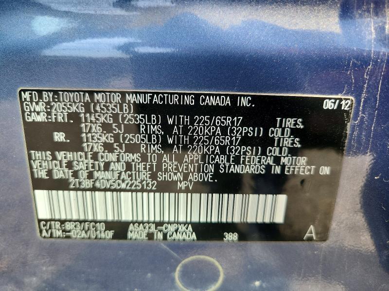 2012 Toyota Rav4 Base