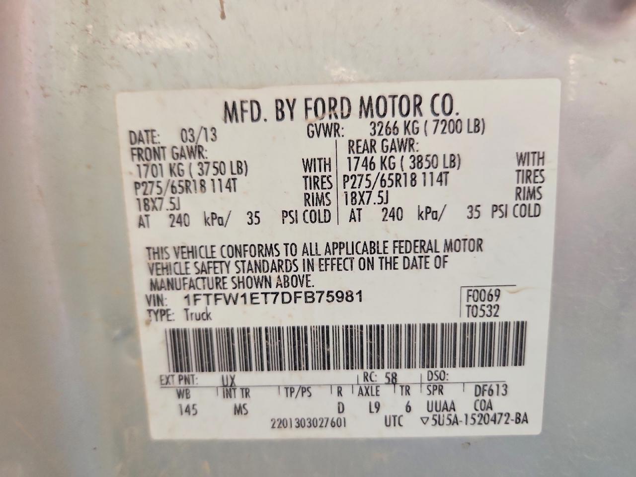 2013 Ford F150 Supercrew