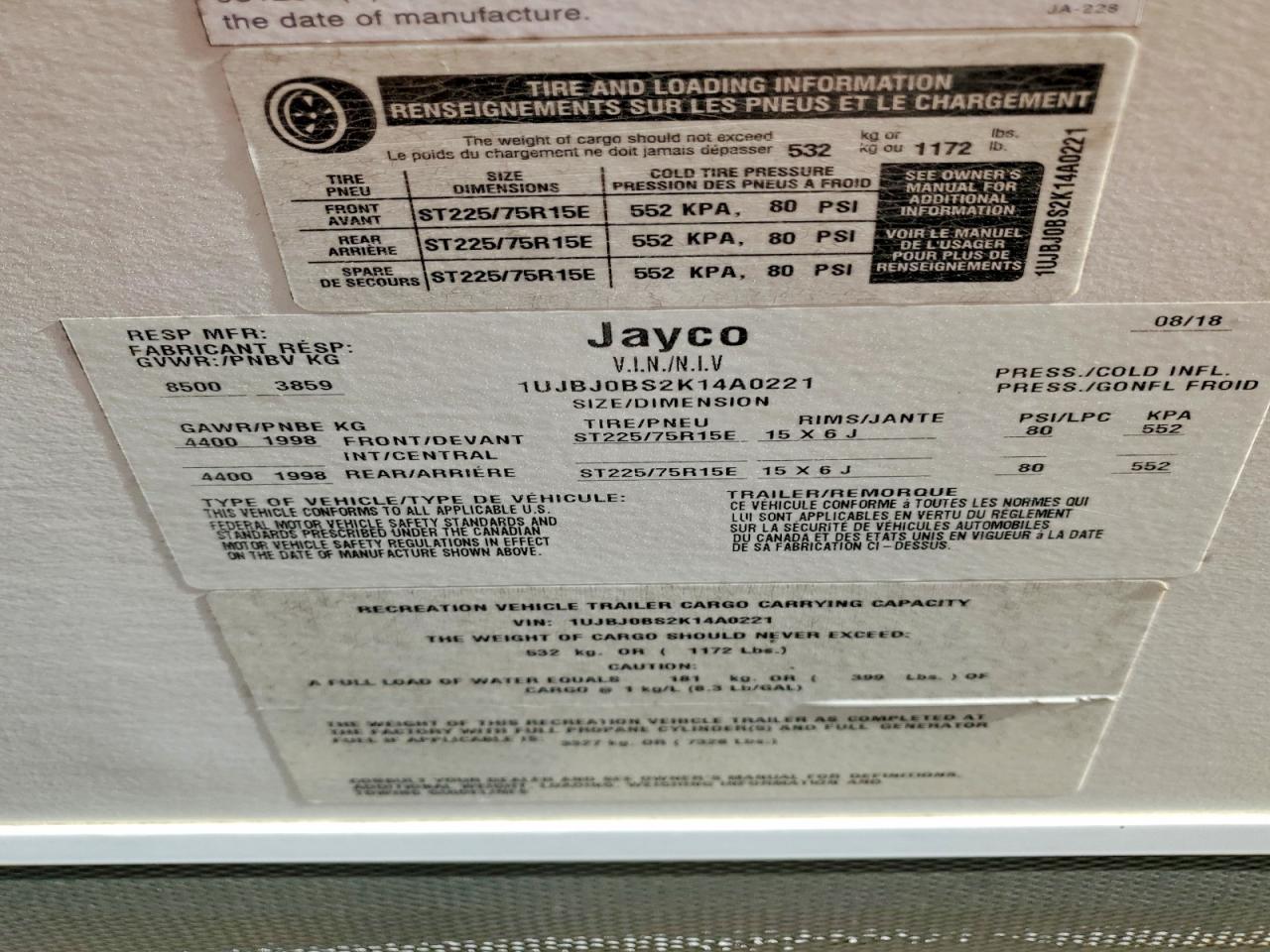 2019 Jayco White Hawk Camper