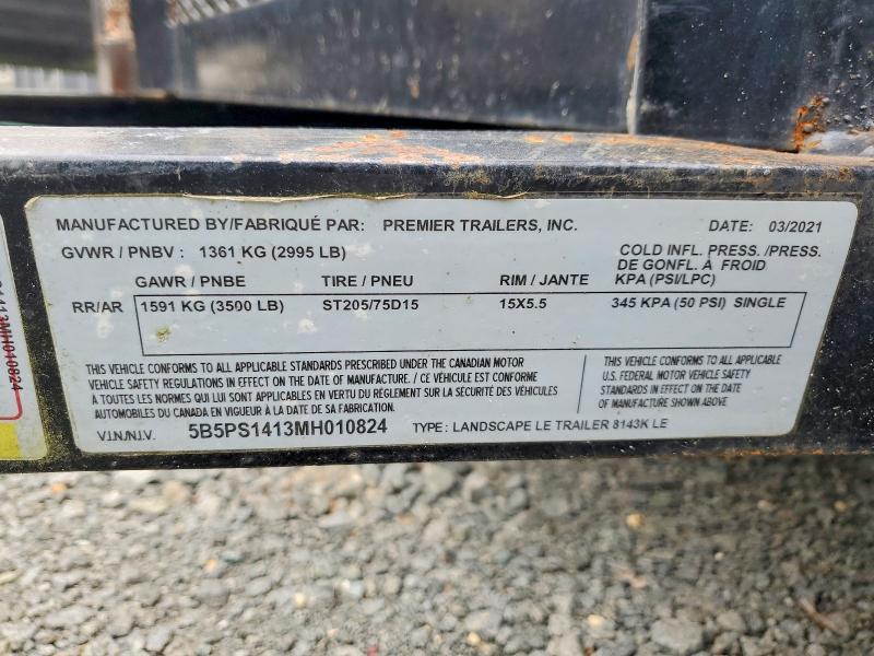 2021 Premier Utility Trailer