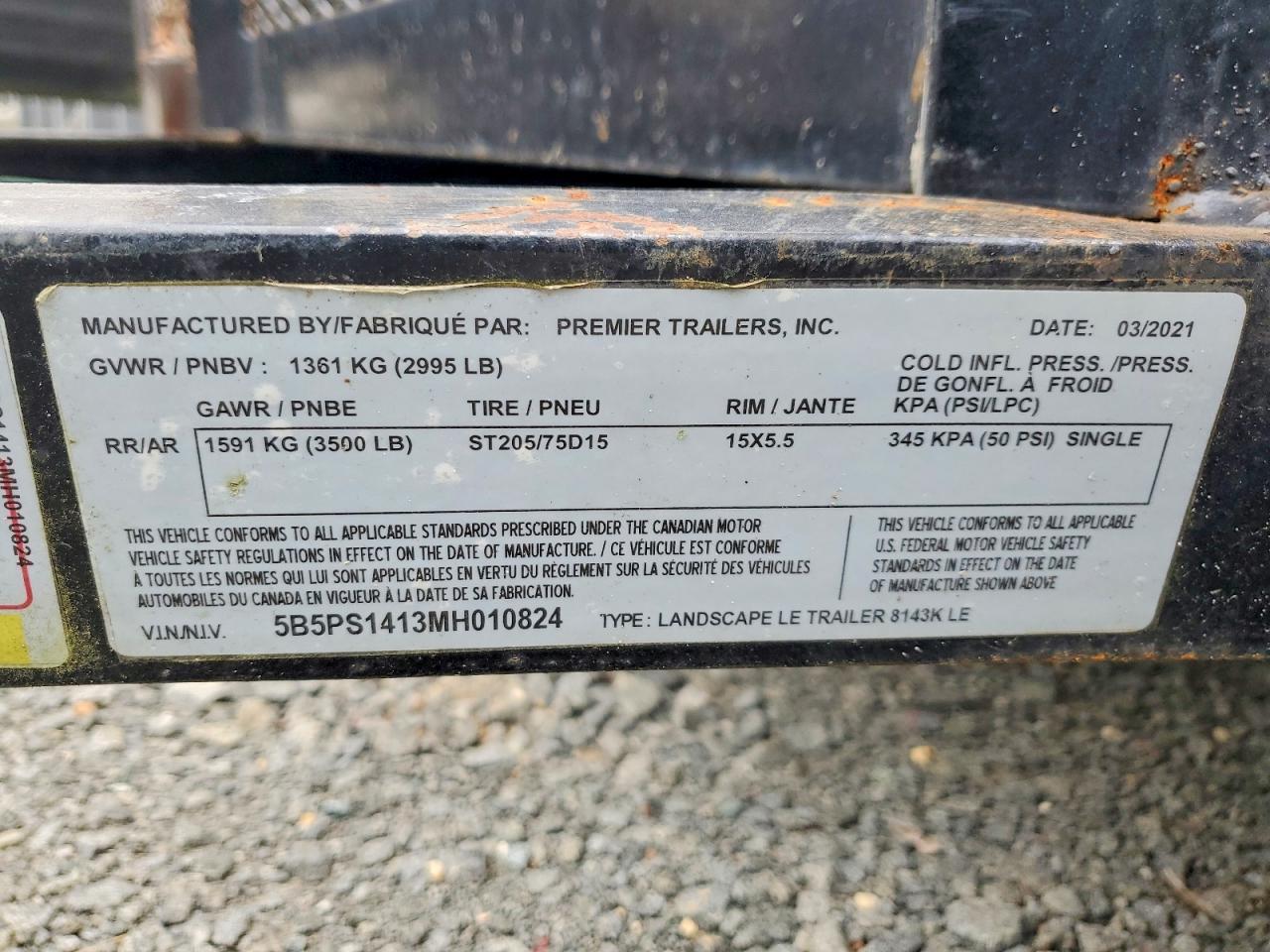 2021 Premier Utility Trailer