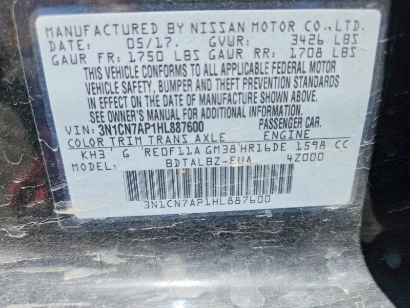 2017 Nissan Versa 1.6 s