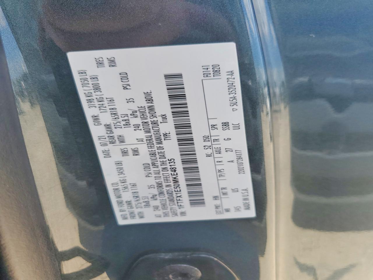 2021 Ford F150 Super Cab