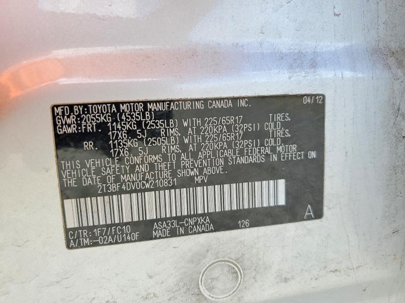 2012 Toyota Rav4 Base