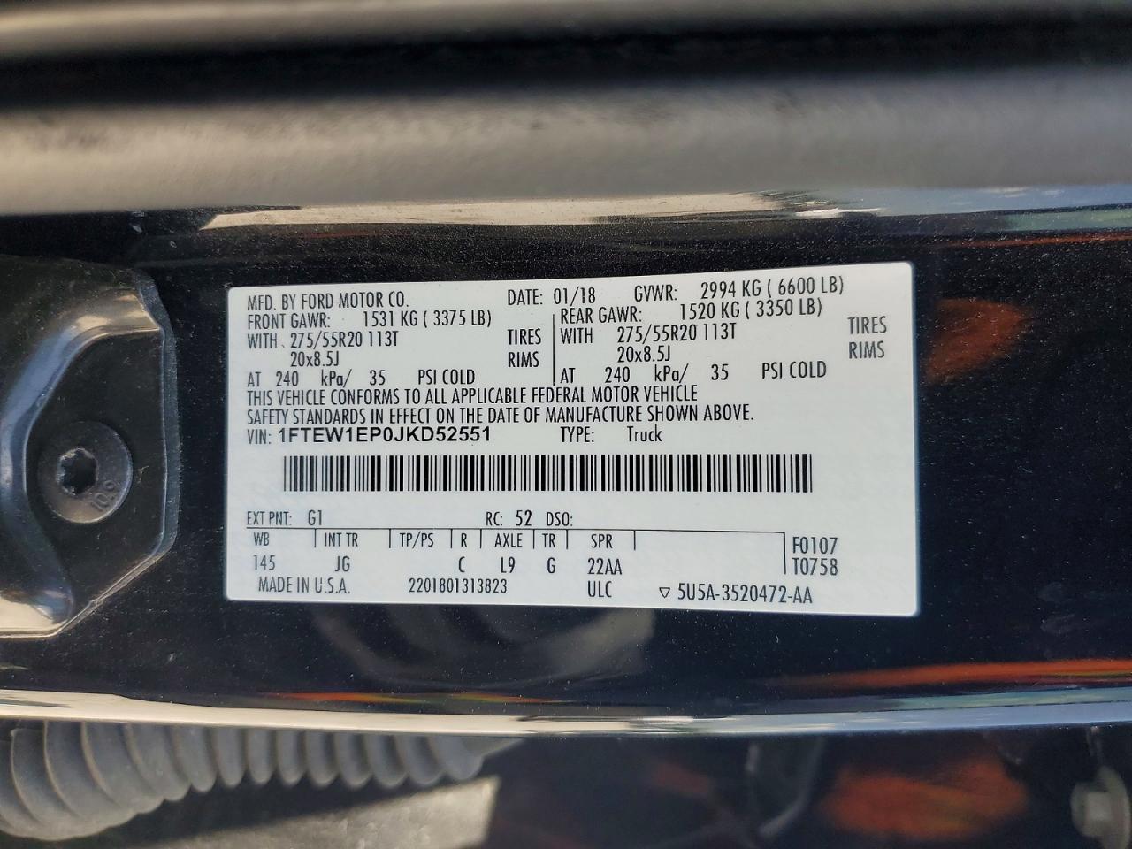 2018 Ford F150 Supercrew