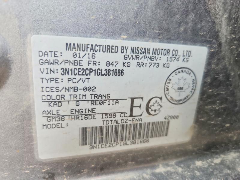 2016 Nissan Versa Note s