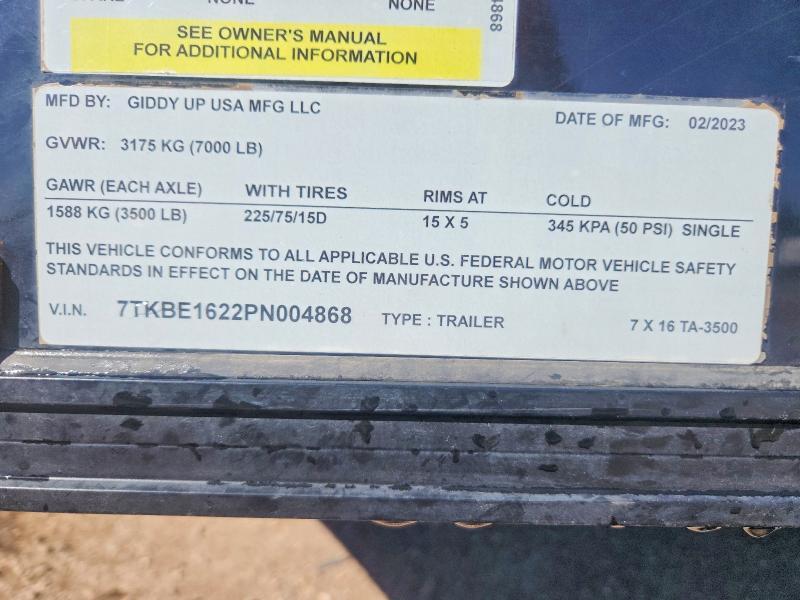 2023 Xtreme 2023 Giddy Up 7X16TA3500 Enclosed Cargo Trailer