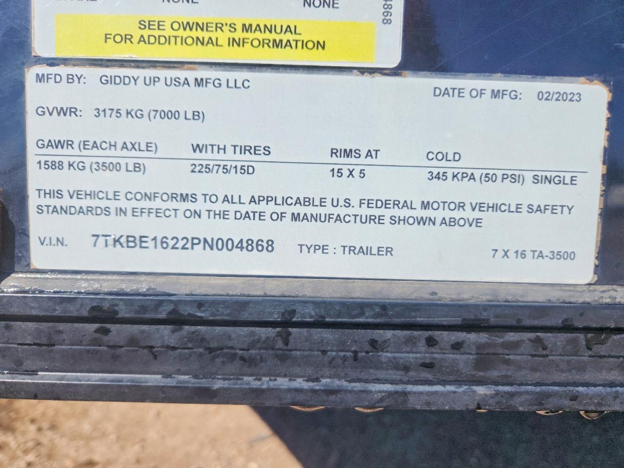 2023 Giyd 2023 Giddy Up 7X16TA3500 Enclosed Cargo Trailer