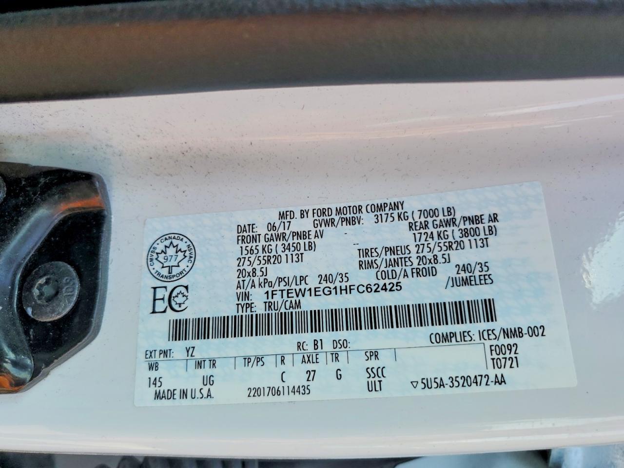 2017 Ford F150 Supercrew