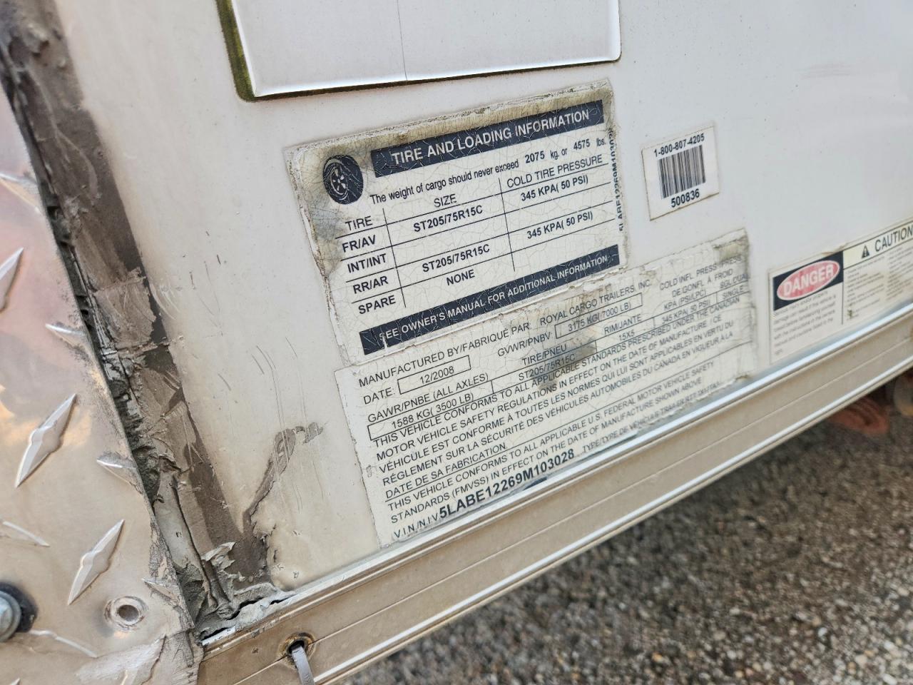 2009 Royal Cargo Enclosed Cargo Trailer