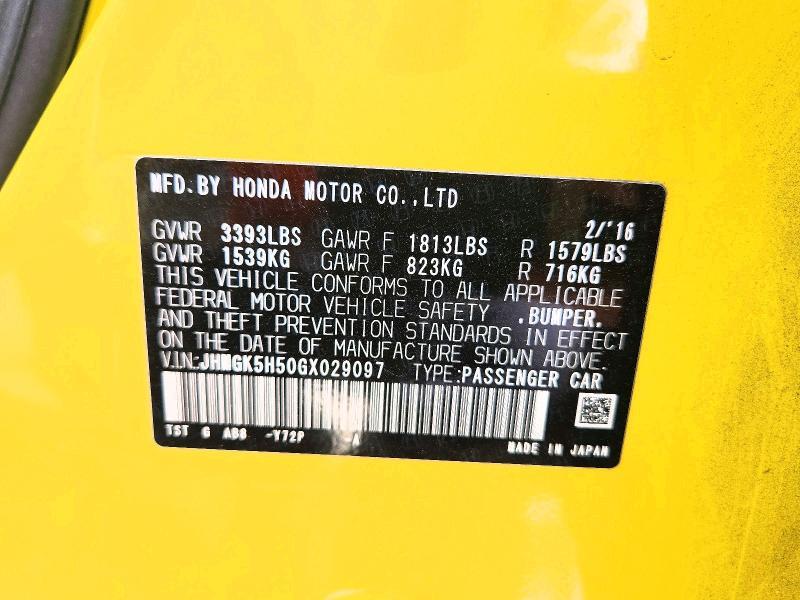 2016 Honda Fit lx