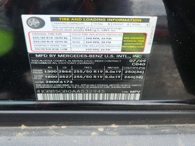 2010 Mercedes-Benz Ml 350