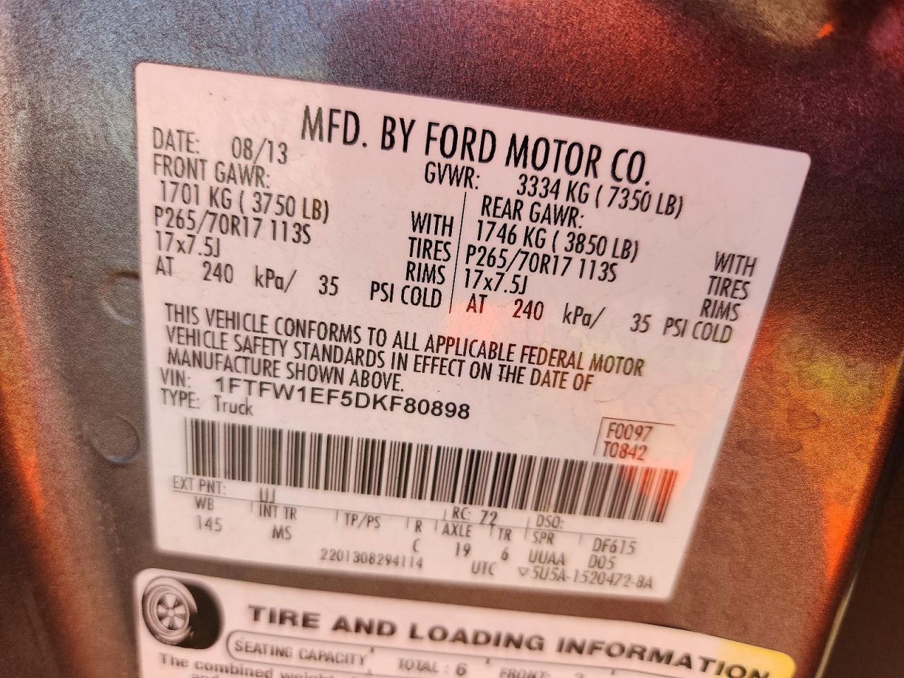 2013 Ford F150 Supercrew