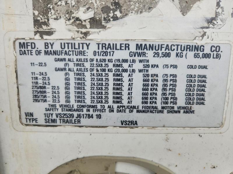 2018 Utility VS2RA Refrigerated Van Trailer