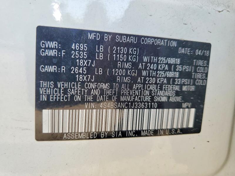 2018 Subaru Outback 2.5i Limited