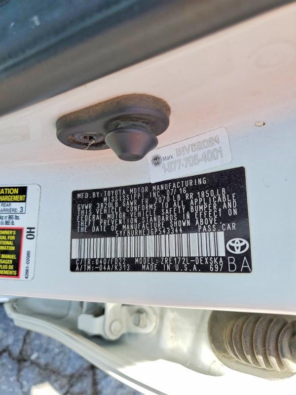 2016 Toyota Corolla s Plus