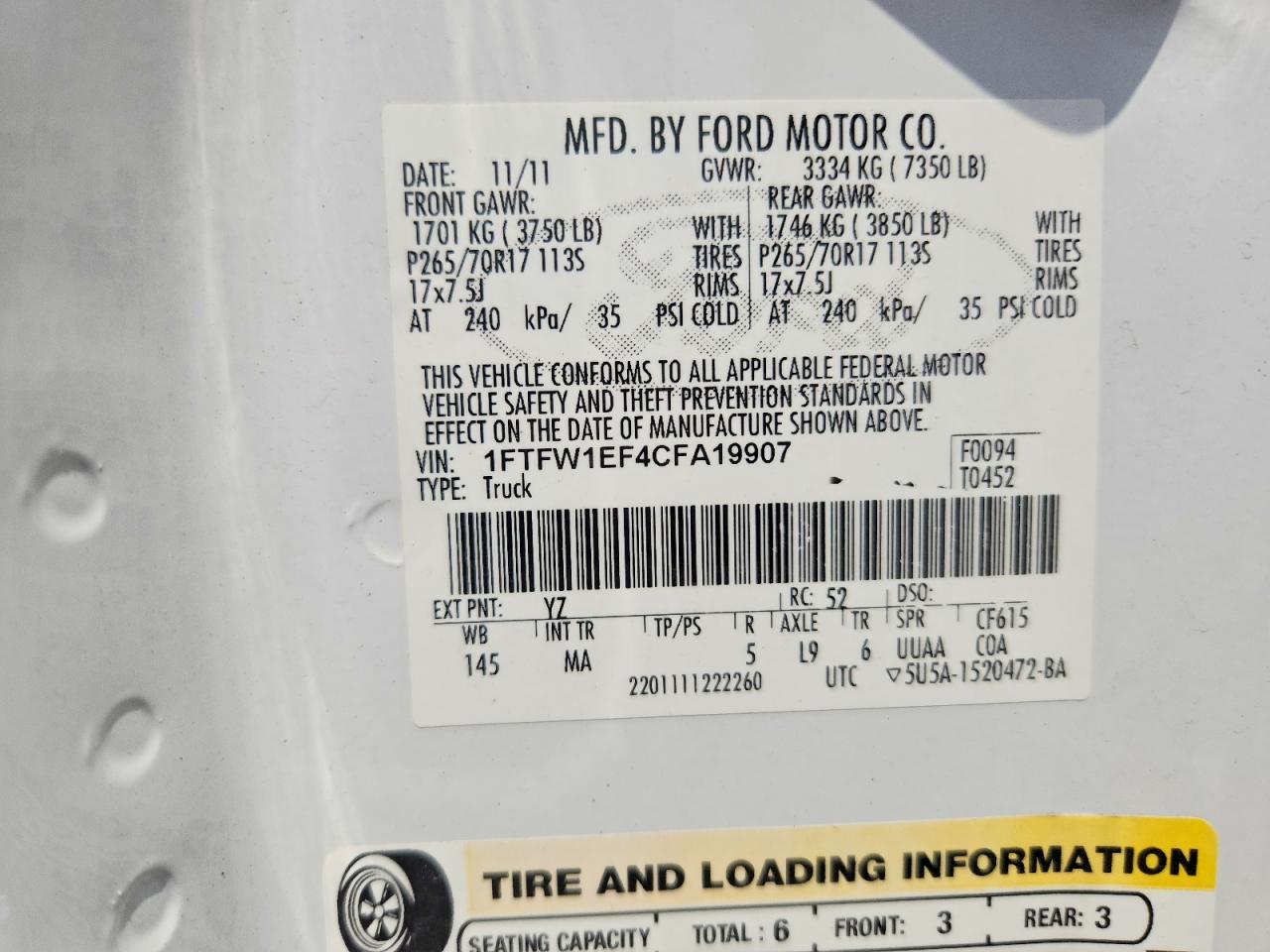 2012 Ford F150 Supercrew