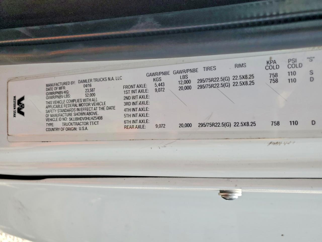 2017 Western Star 2017 Western Star 5700 Semi Truck
