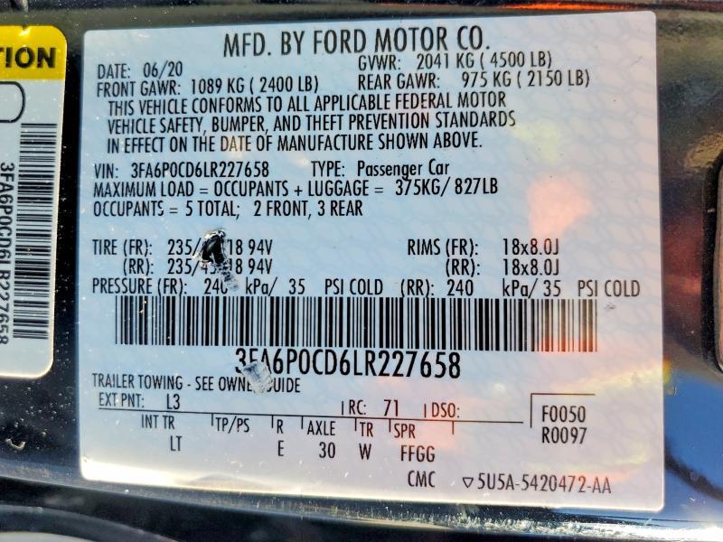 2020 Ford Fusion sel