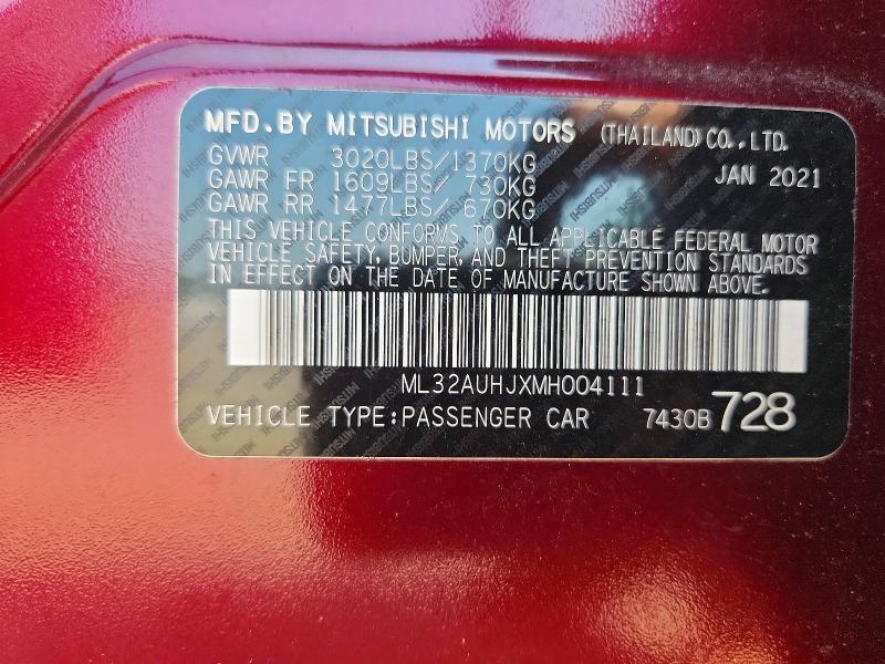 2021 Mitsubishi Mirage es