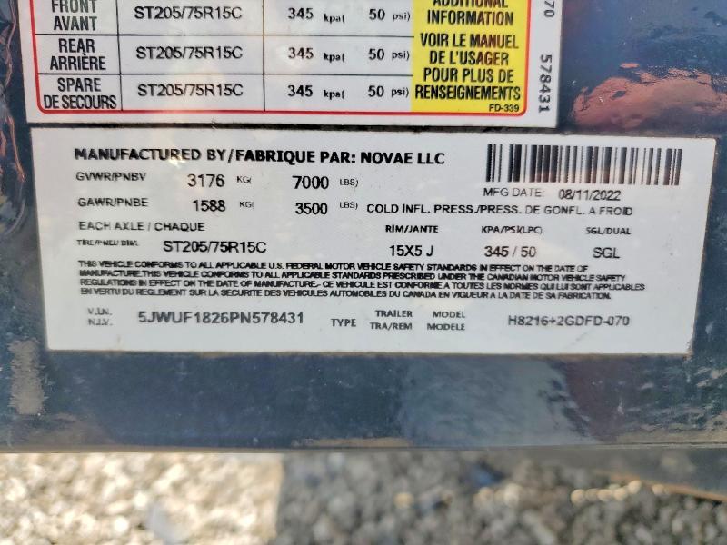 2023 H & H H8216+2GDFD-070 Equipment Trailer
