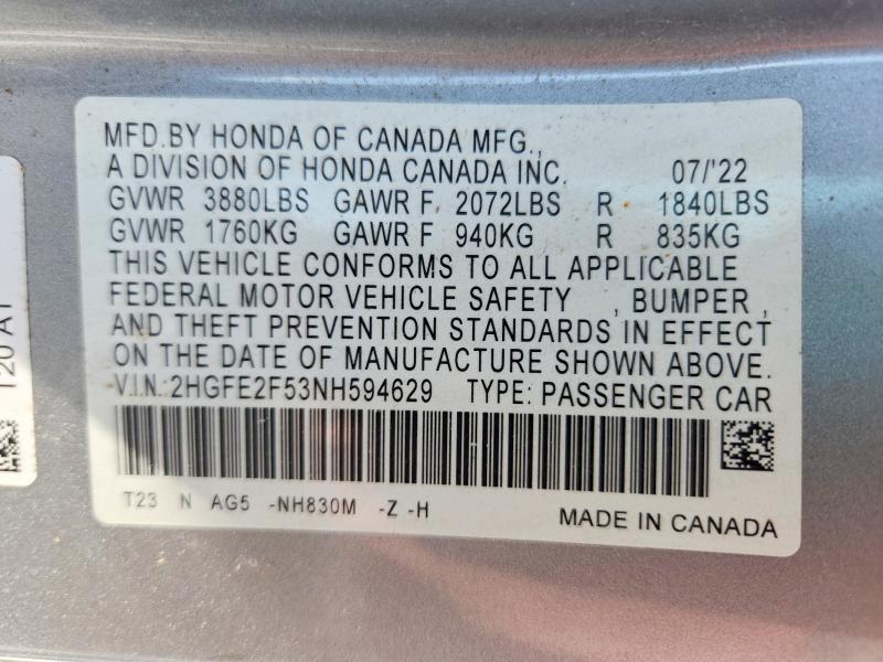 2022 Honda Civic Sport