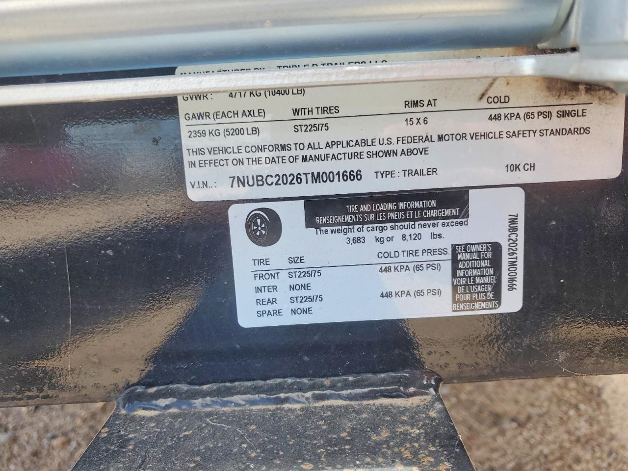 2026 Triple R 10K CH Equipment Trailer