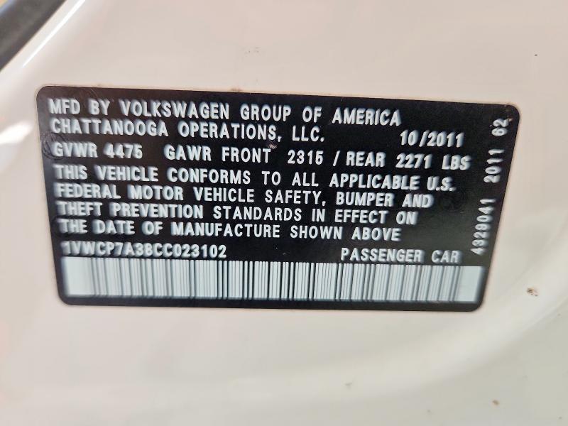 2012 Volkswagen Passat sel