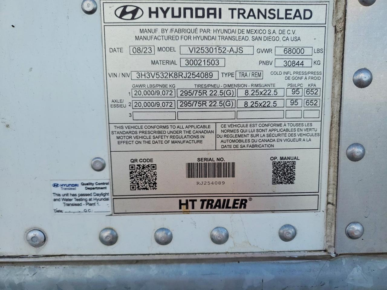 2024 Hyundai Translead Inc DRY Van