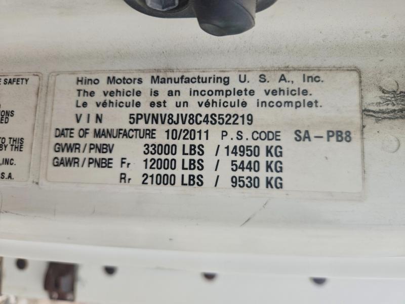 2012 Hino 338 BOX Truck