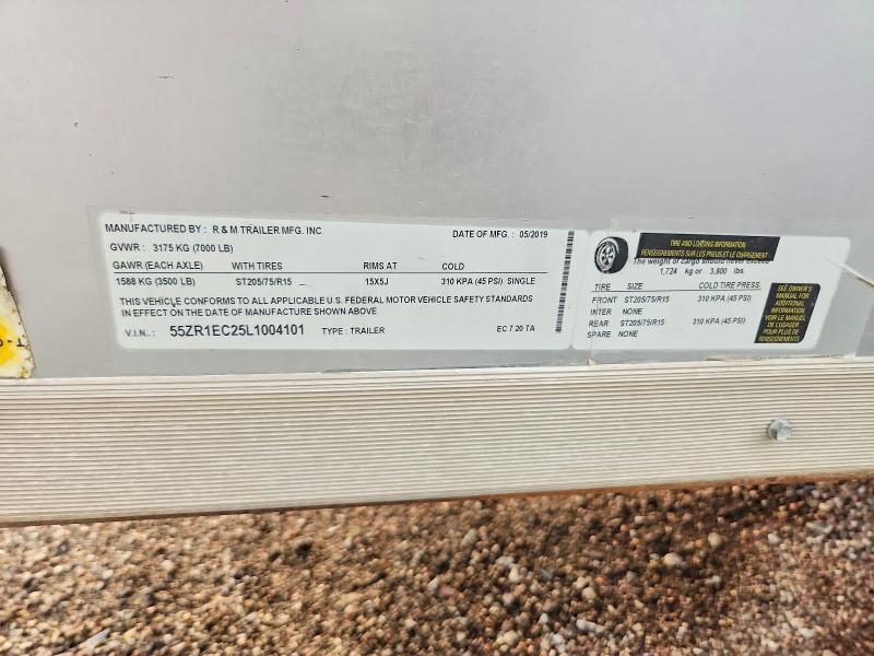 2020 R & M Trailer Mfg. I 2020 R & M EC 7 20 TA Enclosed Cargo Trailer