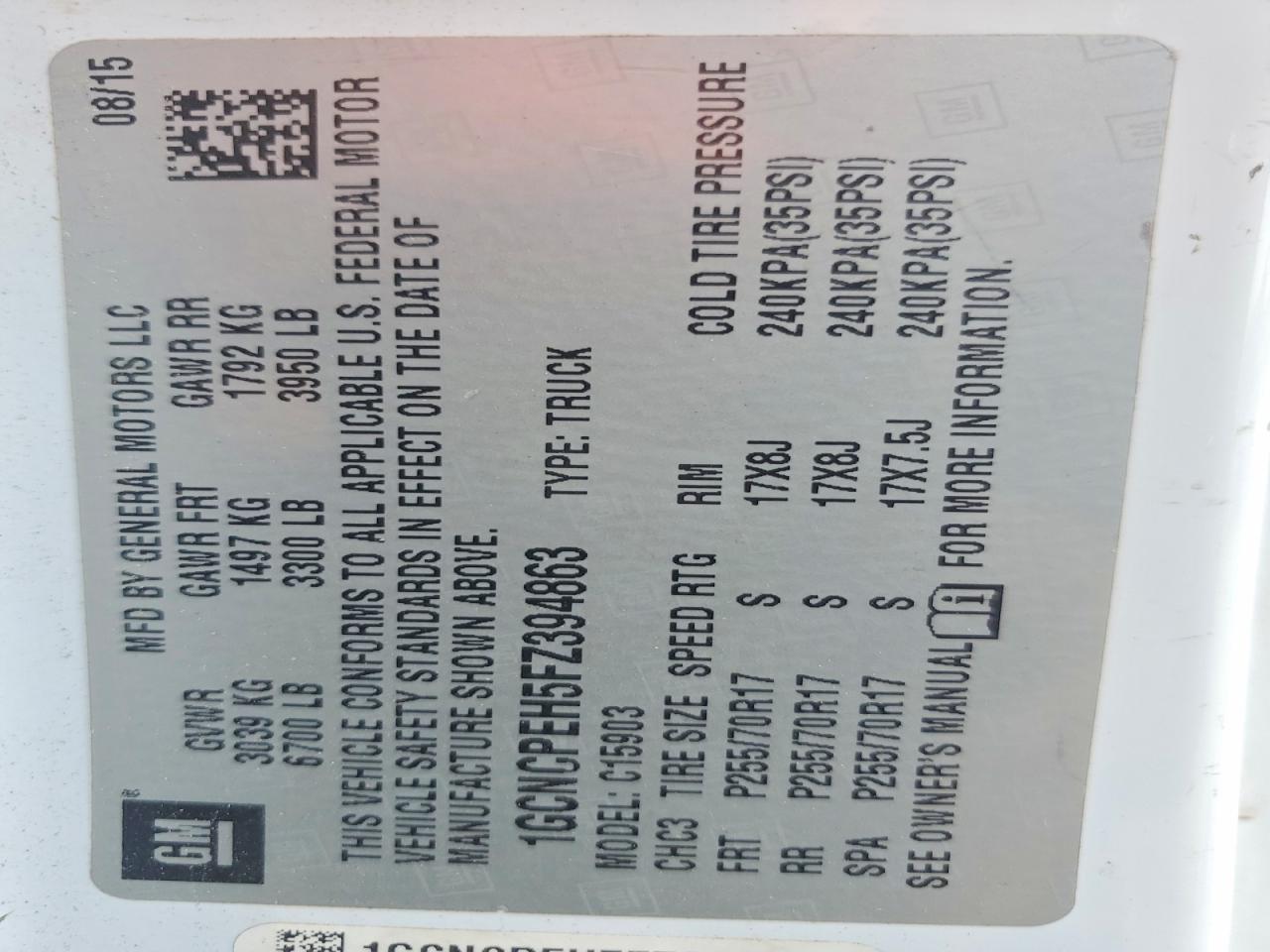 2015 Chevrolet Silverado C1500