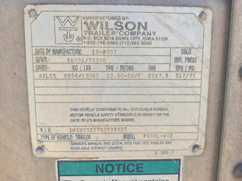 2008 Wilson Trailer Co. 2008 Wilson PSDCL-402 Livestock Trailer