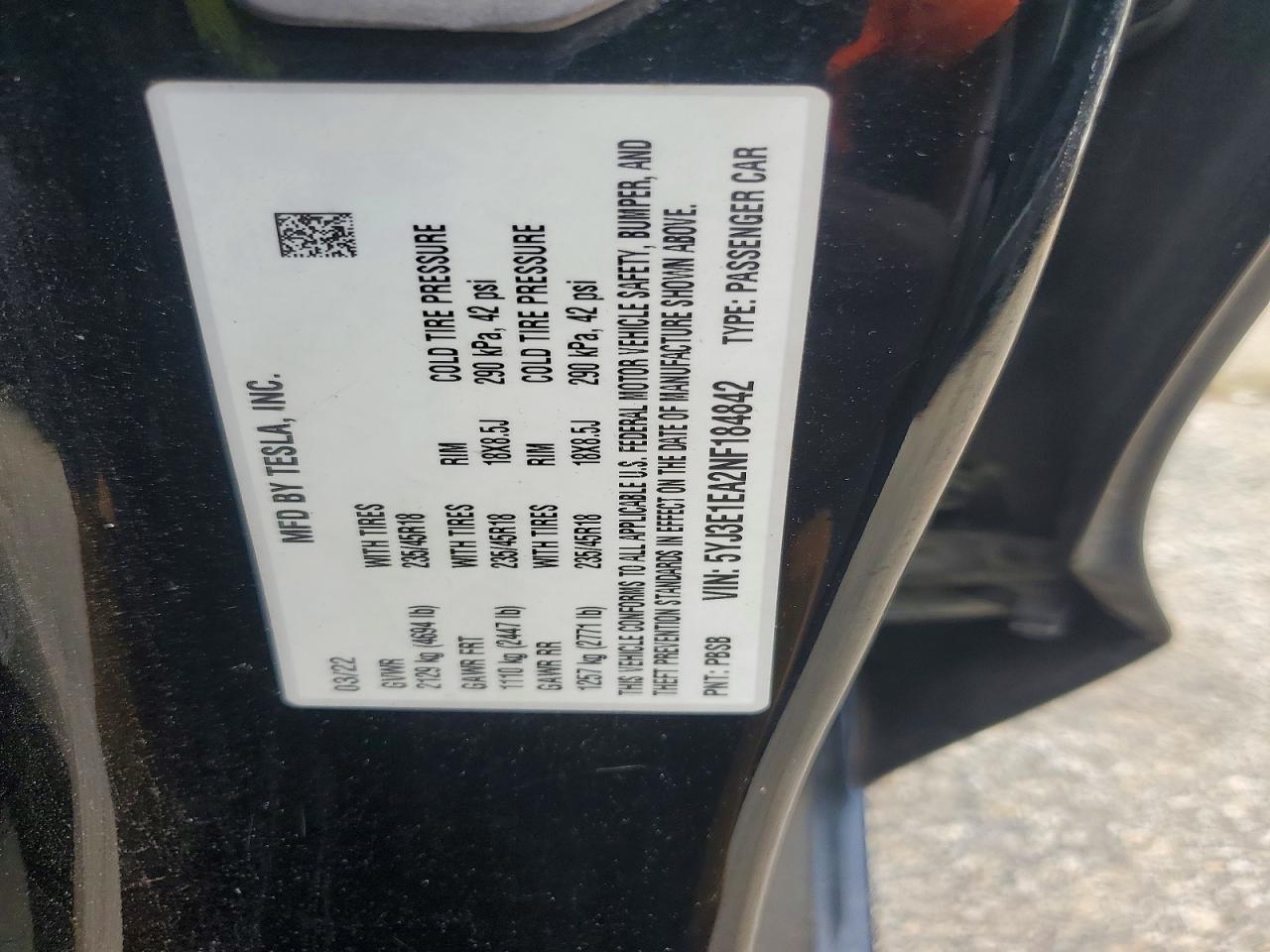 2022 Tesla Model 3