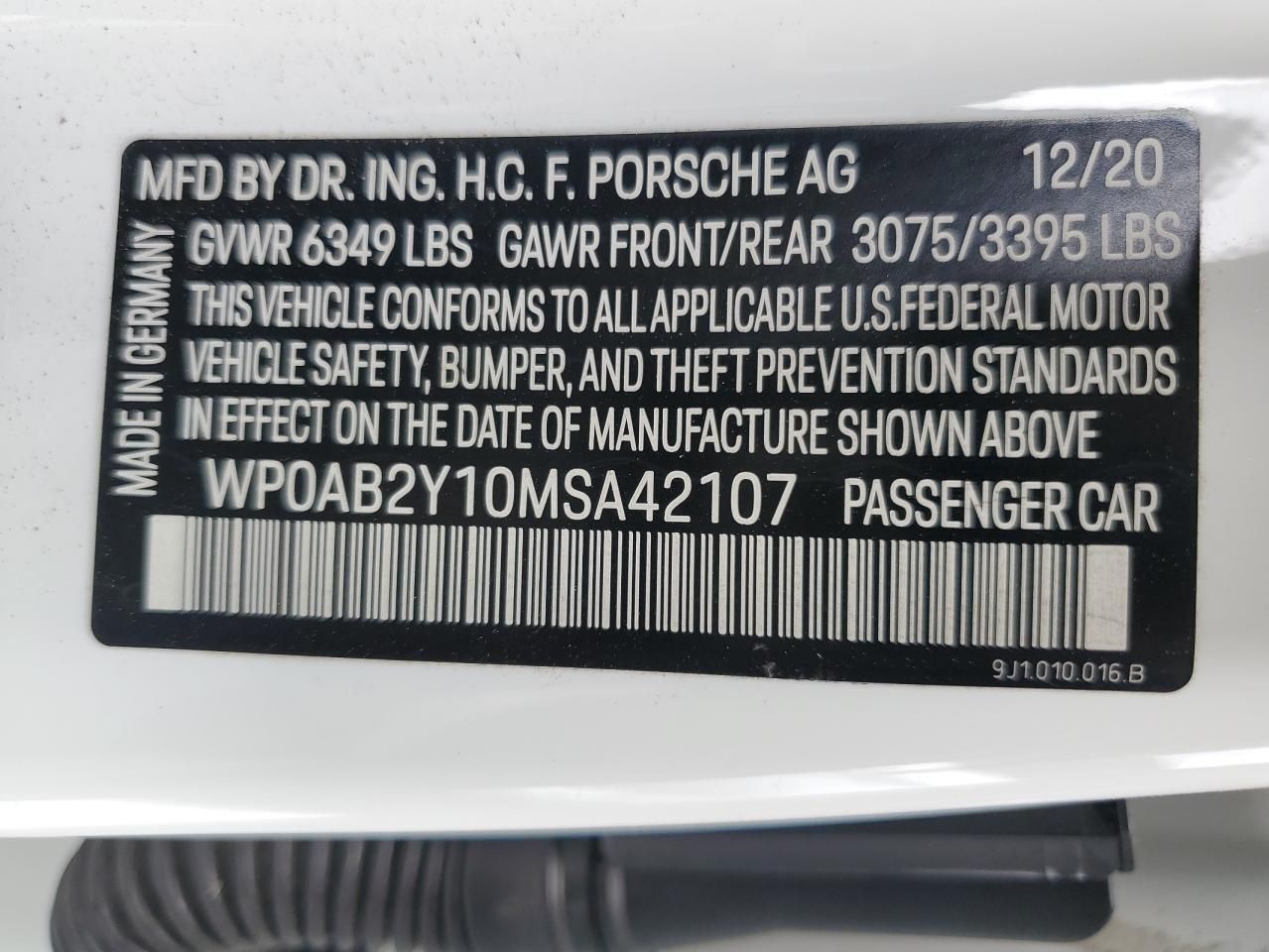 2021 Porsche Taycan 4S