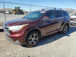 Toyota Highlander salvage cars for sale: 2016 Toyota Highlander XLE