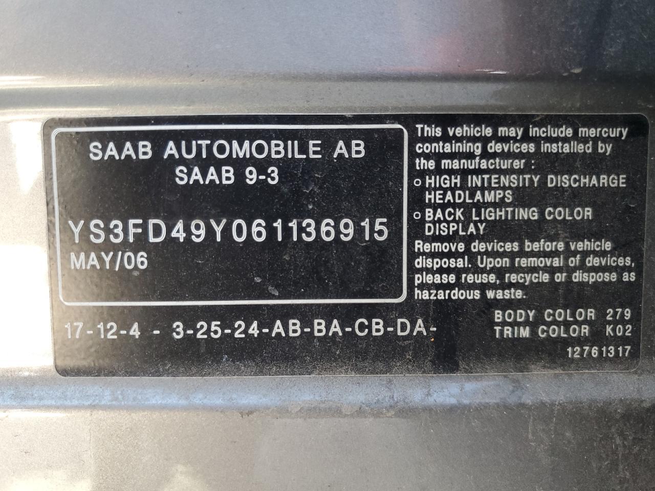 2006 Saab 9-3