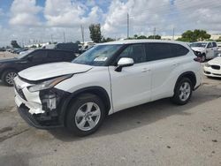 Salvage cars for sale from Copart Miami, FL: 2023 Toyota Highlander L