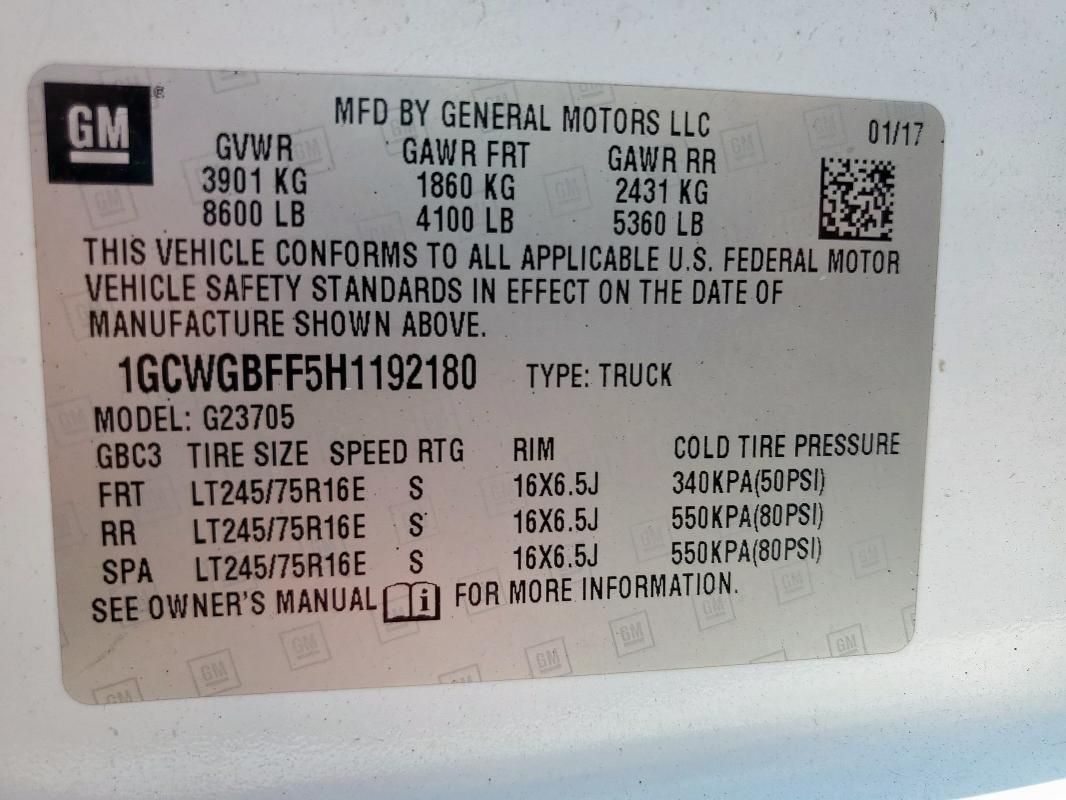 2017 Chevrolet Express G2500