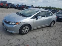 Honda Civic salvage cars for sale: 2012 Honda Civic lx