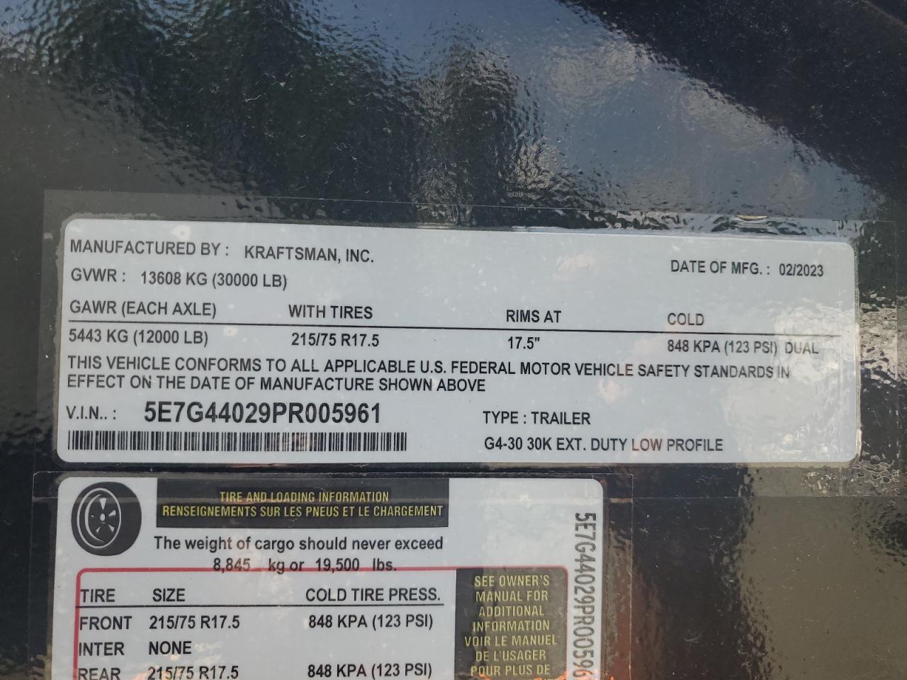 2025 Kraftsman G4-30 Equipment Trailer